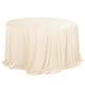 132inch Beige Premium Scuba Wrinkle Free Round Tablecloth, Seamless Scuba Polyester Tablecloth