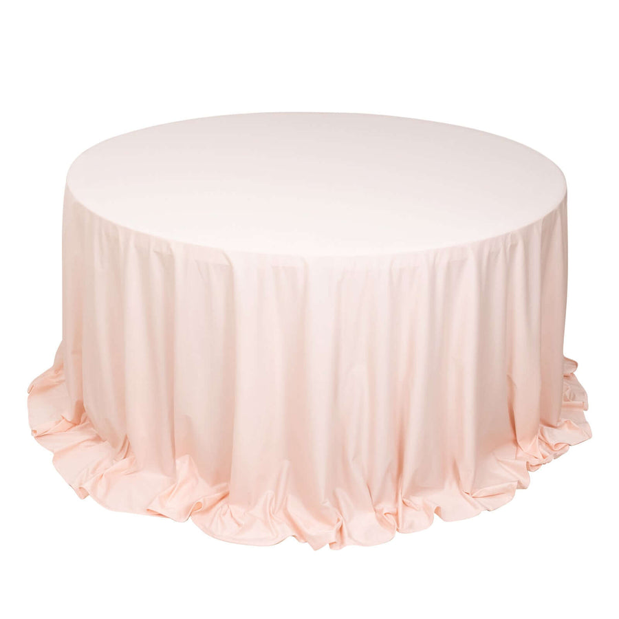 132inch Blush Premium Scuba Wrinkle Free Round Tablecloth, Scuba Polyester Tablecloth