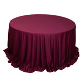 132inch Burgundy Premium Scuba Wrinkle Free Round Tablecloth, Scuba Polyester Tablecloth