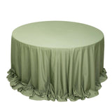 132inch Dusty Sage Green Premium Scuba Round Tablecloth, Scuba Polyester Tableclo