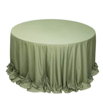 Premium Scuba Round 132" Tablecloth Dusty Sage Green - Wrinkle Free & Stain Resistant Seamless Table Cover