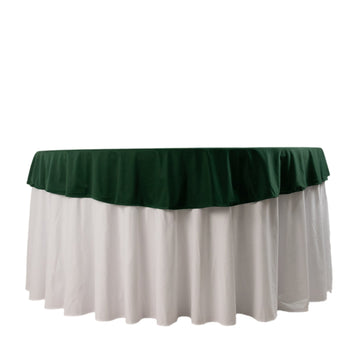 Premium Scuba Round 70" Tablecloth Hunter Emerald Green - Wrinkle Free & Stain Resistant Table Cover