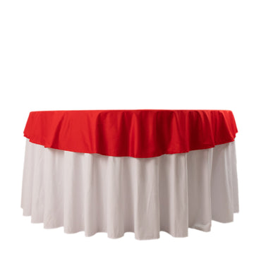 Premium Scuba Round 70" Tablecloth Red - Wrinkle Free & Stain Resistant Table Cover