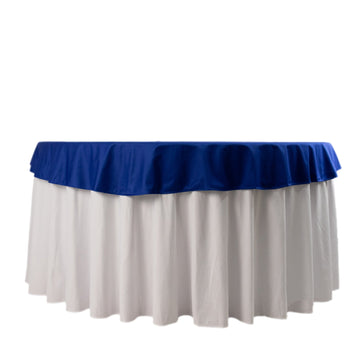 Premium Scuba Round 70" Tablecloth Royal Blue - Wrinkle Free & Stain Resistant Table Cover