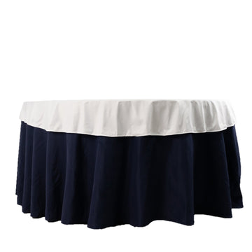 Premium Scuba Round 70" Tablecloth White - Wrinkle Free & Stain Resistant Table Cover for Weddings and Banquets