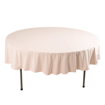 Premium Scuba Round 90" Tablecloth Blush - Wrinkle Free & Stain Resistant Table Cover