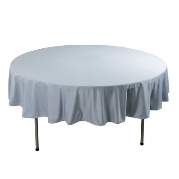 Premium Scuba Round 90" Tablecloth Dusty Blue - Wrinkle Free & Stain Resistant Table Cover