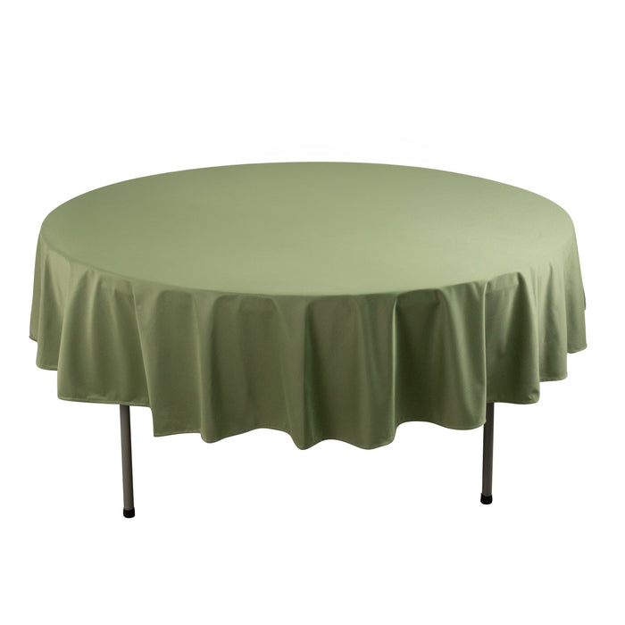 90" Dusty Sage Green Premium Scuba Wrinkle Free Round Tablecloth, Scuba Polyester Tablecloth