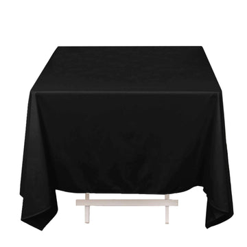 Premium Scuba Square 70"x70" Tablecloth Black - Wrinkle Free & Stain Resistant Table Cover