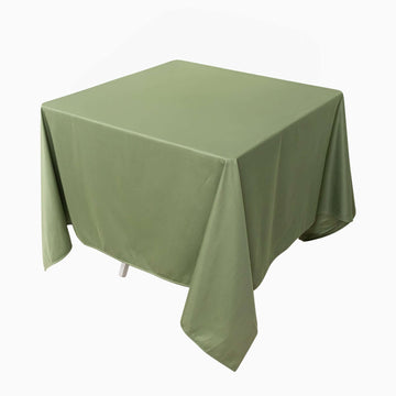 Premium Scuba Square 70"x70" Tablecloth Dusty Sage Green - Wrinkle Free & Stain Resistant Table Cover