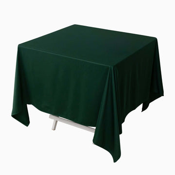 Premium Scuba Square 70"x70" Tablecloth Hunter Emerald Green - Wrinkle Free & Stain Resistant Table Cover