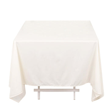 Premium Scuba Square 70"x70" Tablecloth Ivory - Wrinkle Free & Stain Resistant Table Cover