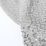 120 inches Silver Premium Sequin Round Tablecloth