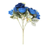 2 Pack 12inch Navy Blue Silk Assorted Peony Flower Arrangements, Artificial Floral Bouquets