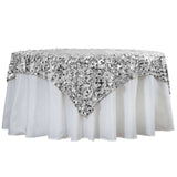 72" Premium Big Payette Sequin Overlay For Wedding Banquet Catering Party Table Decorations - Silver