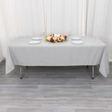 Premium Polyester 60"x102" Rectangle Tablecloth Silver - Durable 220GSM Wrinkle-Resistant Table Cover