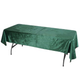 60"x102" Hunter Emerald Green Premium Velvet Rectangle Tablecloth, Reusable Linen