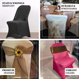 Blush Rose Gold Spandex Stretch Fitted Folding Slip On Chair Cover - 160 GSM