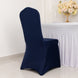 Premium Spandex Chair Cover with Foot Pockets for Banquet Chairs Navy Blue