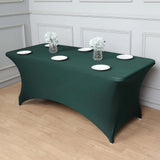 6ft Hunter Emerald Green Spandex Stretch Fitted Rectangular Tablecloth