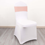 5 Pack Dusty Rose Spandex Chair Sashes with Gold Diamond Buckles, Elegant Stretch Chair Bands