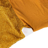 Gold Spandex Stretch Folding Chair Cover, Fitted Chair Cover with Metallic Shimmer Tinsel Back