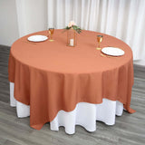 90" Terracotta (Rust) Square Polyester Table Overlay