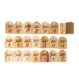 20 Pack Natural Rustic Wooden Arch 1-20 Table Numbers With Holder Base - 4.5inch Tall