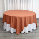 90" Terracotta (Rust) Square Polyester Table Overlay