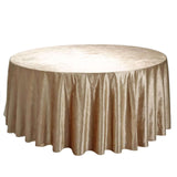 120inch Champagne Seamless Premium Velvet Round Tablecloth, Reusable Linen