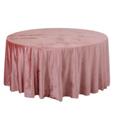 120Inch Dusty Rose Seamless Premium Velvet Round Tablecloth, Reusable Linen