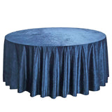 120inch Navy Blue Seamless Premium Velvet Round Tablecloth, Reusable Linen