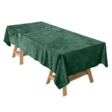 60"x102" Hunter Emerald Green Premium Velvet Rectangle Tablecloth, Reusable Linen