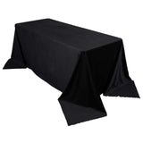 90x132inch Black Seamless Premium Velvet Rectangle Tablecloth, Reusable Linen