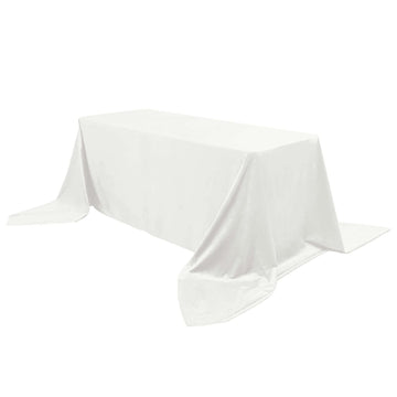 Premium Velvet 90"x156" Rectangle Tablecloth Ivory - Reusable Soft & Seamless Table Cover