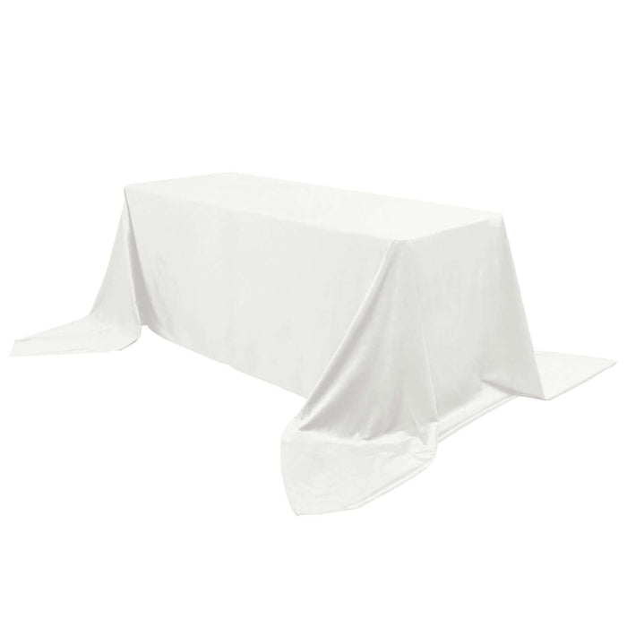 90inch x 156inch Ivory Seamless Premium Velvet Rectangle Tablecloth, Reusable Linen