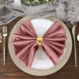 5 Pack | Dusty Rose Premium Sheen Finish Velvet Cloth Dinner Napkins | 20inch x 20inch