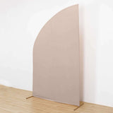 8ft Nude Spandex Fitted Wedding Arch Cover For Half Moon Top Chiara Backdrop Stand