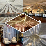 10ftx20ft White Sheer Durable Flame Resistant Ceiling Drape Curtain Panels