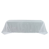 Scuba Rectangular Tablecloth 90×156inch White Rhinestone Accents – Seamless, Wrinkle-Free