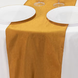 Shimmer Gold Premium Scuba Polyester Table Runner, Wrinkle Free Table Linen - 12x108inch