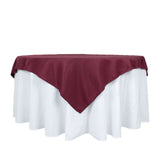 70"x70" Burgundy Premium Polyester Square Table Overlay - 220GSM