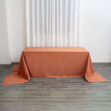 Terracotta (Rust) Seamless Polyester Rectangular Tablecloth - 90x156inch