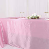 90x132Inch Pink Satin Seamless Rectangular Tablecloth