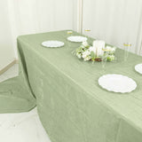 90x156inch Sage Green Accordion Crinkle Taffeta Rectangular Tablecloth