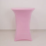 Pink Highboy Spandex Cocktail Table Cover, Fitted Stretch Tablecloth