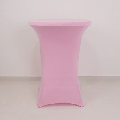 Pink Highboy Spandex Cocktail Table Cover, Fitted Stretch Tablecloth