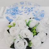 6 Pack Round Floral Acrylic Charger Plates in French Toile Pattern