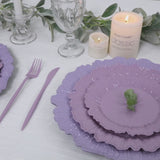 20-Pack 10" Plastic Dinner Plates – Lavender Lilac Reef Design Party Plates – Elegant Disposable Tableware