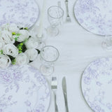 6 Pack Round Floral Acrylic Charger Plates in French Toile Pattern